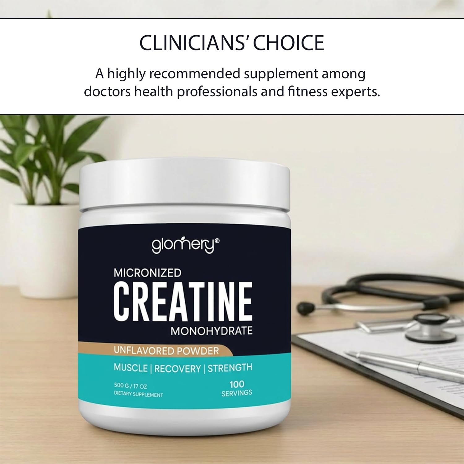 Creatine Monohydrate Powder Micronized, 100 Servings, Pure Creatine for Muscle S