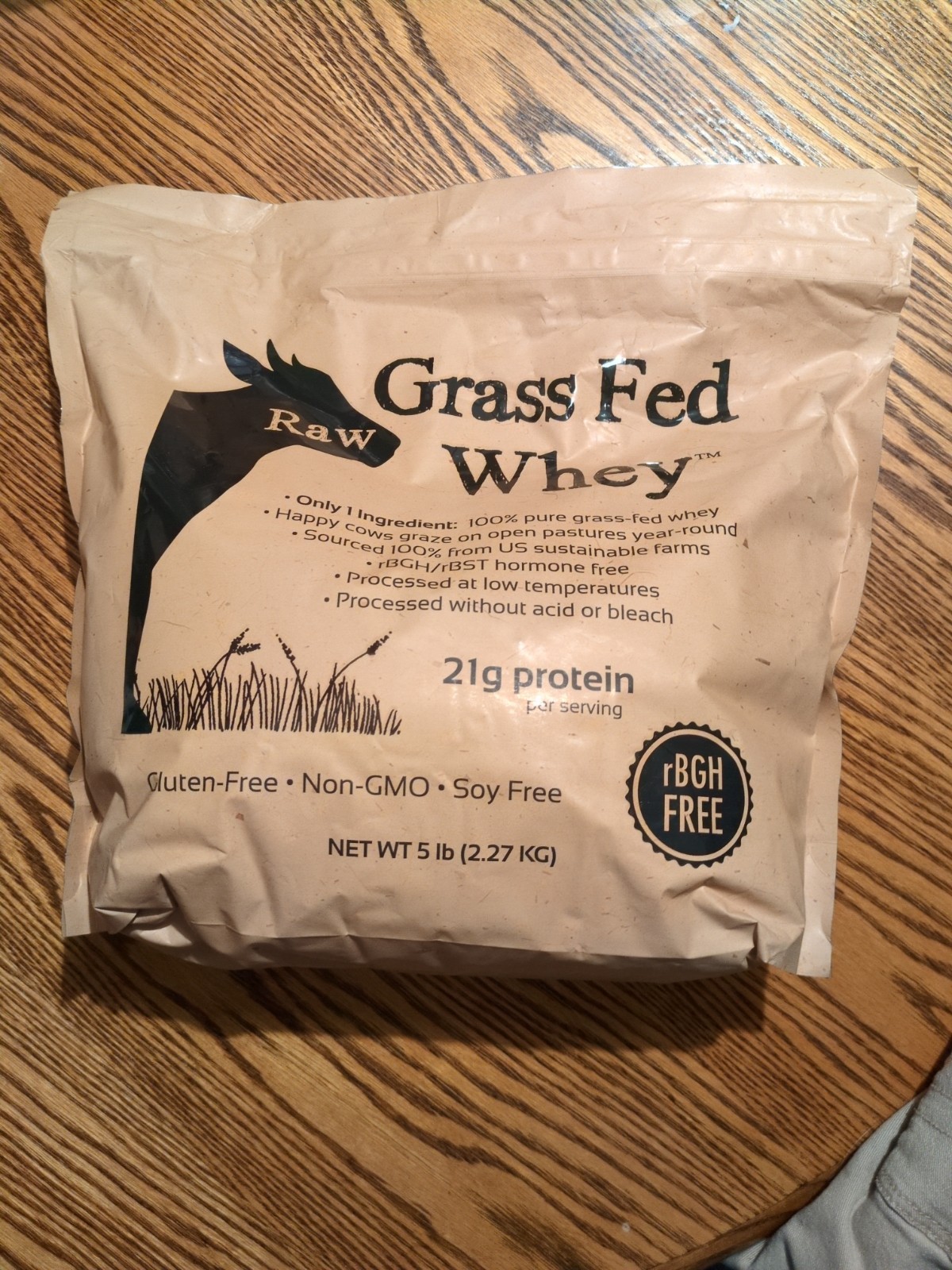 Raw Grass Fed Whey Protein Powder -Happy Healthy Cows, COLD PROCESSED 100% 5 Lbs