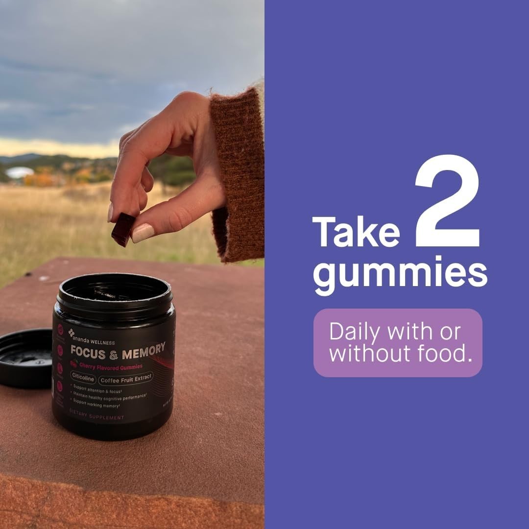 Ananda Wellness Focus & Memory Gummies – Brain Supplements for Memory and Focus