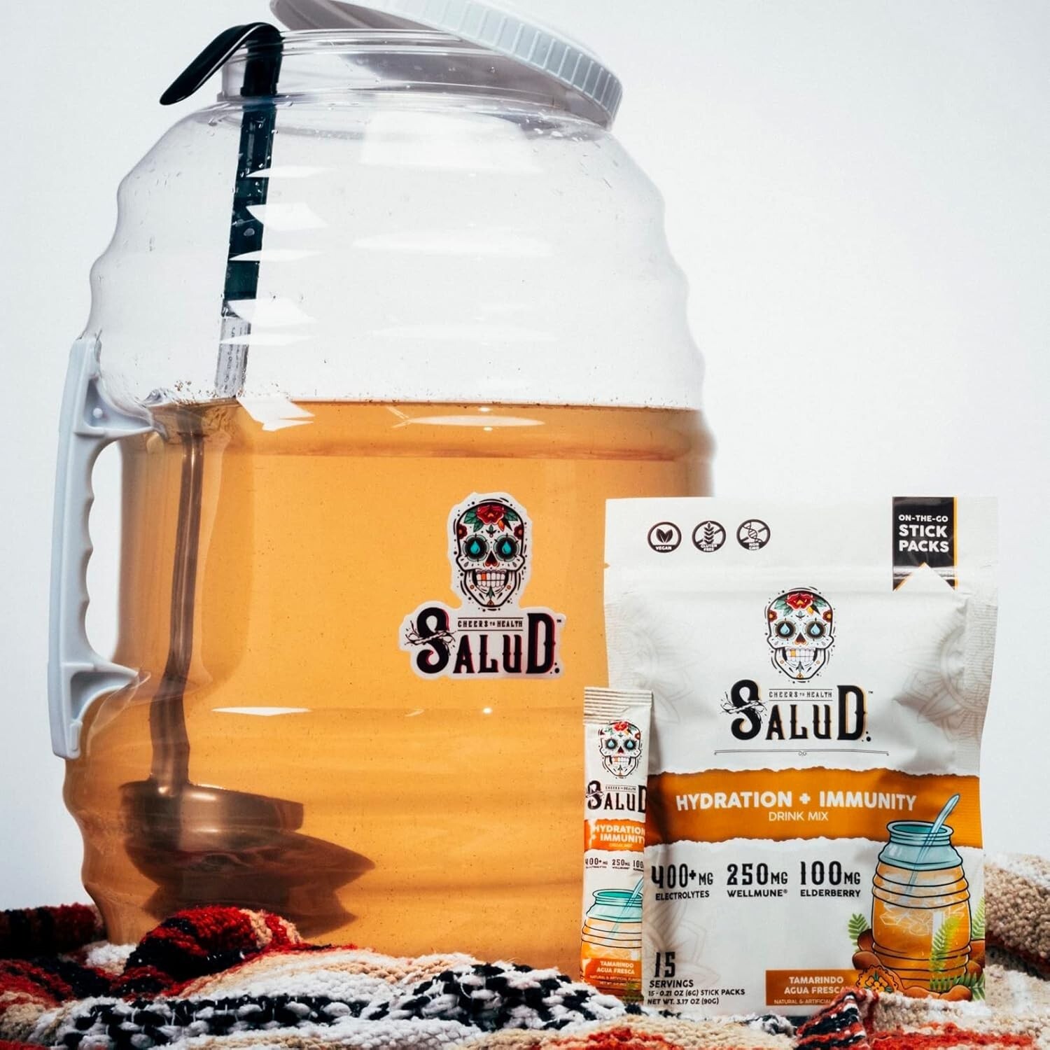 2-in-1 Hydration Packets with Immunity-Boosting Electrolytes, 15 Servings
