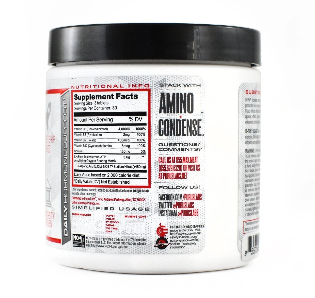 DPOL, STRONGEST TEST BOOSTER by Purus Labs D-POL – Build Lean Muscle – 90 Tabs
