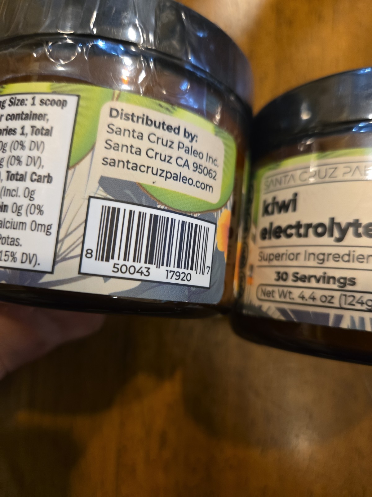 Santa Cruz Paleo Electrolyte Powder Kiwi Flavor 30 Servings Per Tub (3 Pack)