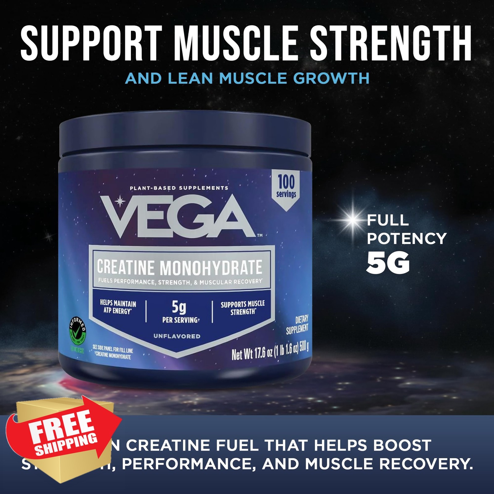 Vega Micronized Creatine Monohydrate 1.12lb