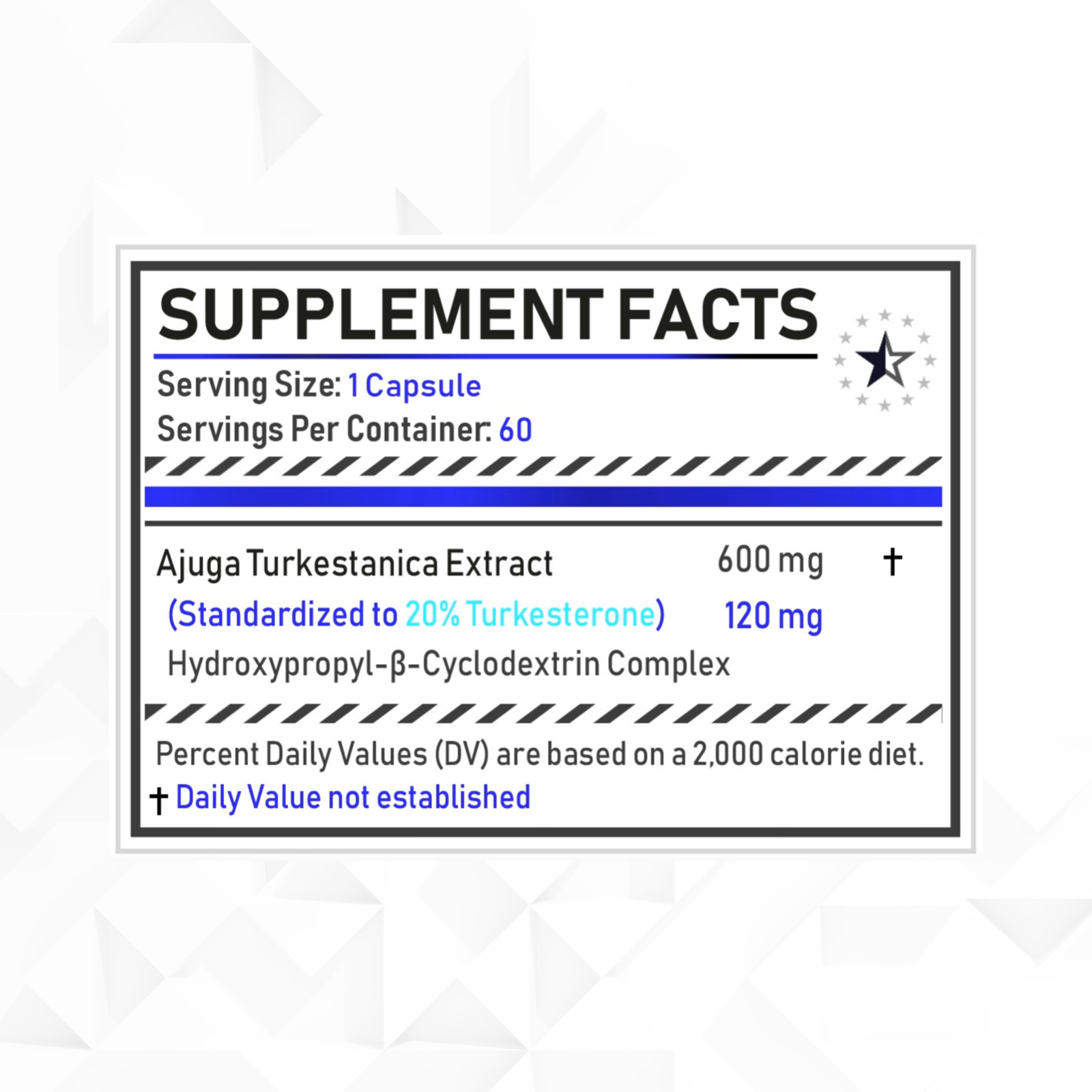 3 Pack (600mg) – Turkesterone+™ 20% Complex with Hydroxypropyl-β-Cyclodextrin