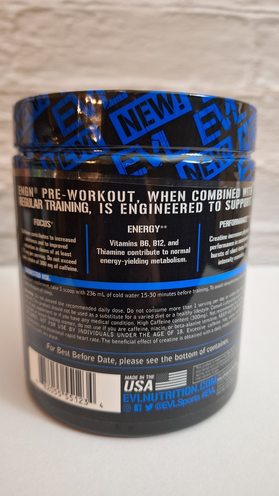 ENGN Pre-Workouts, 3 Tubs, Blue Raz, 90 Serv, 300mg caffeine, FREE EVL Shaker!