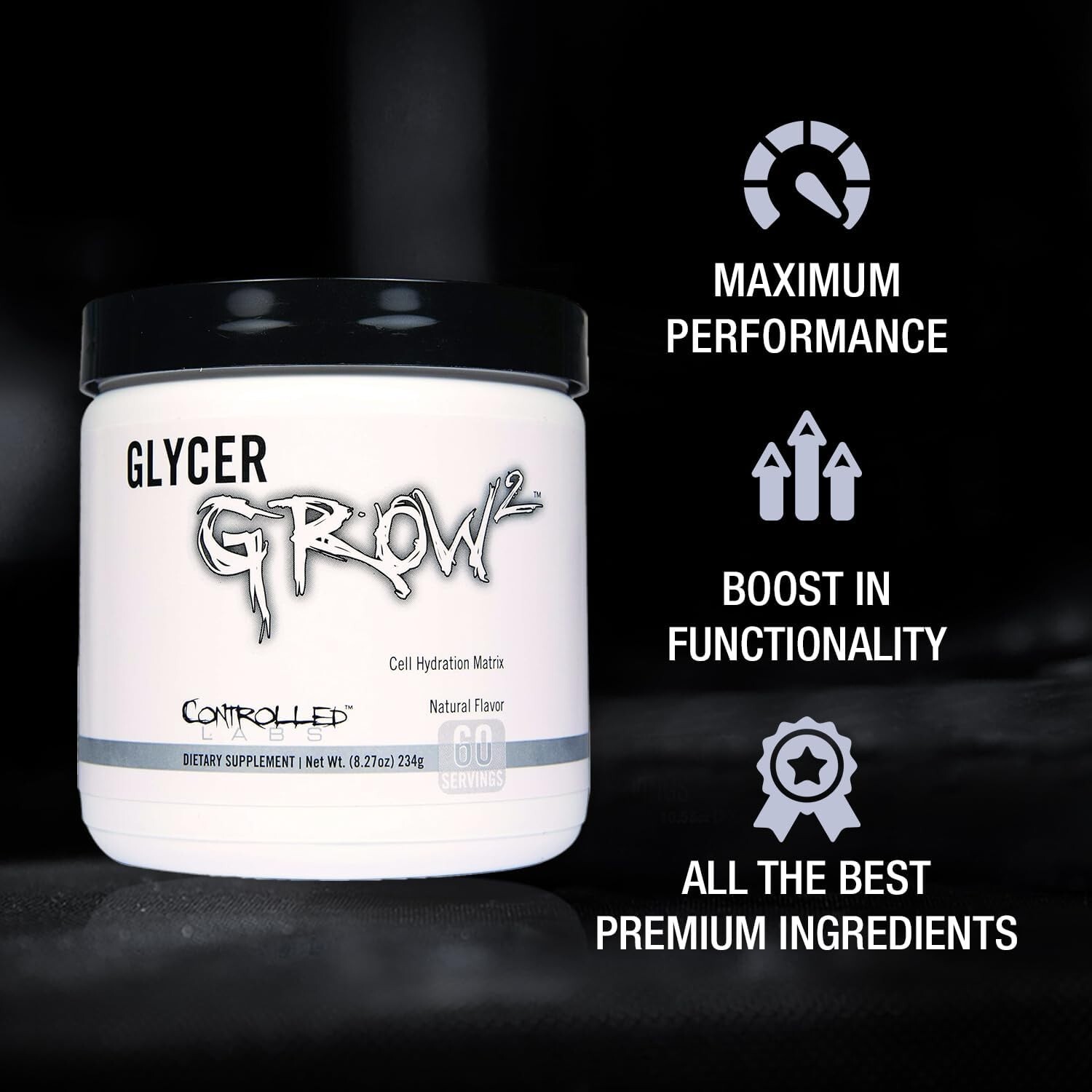 Controlled Labs Glycergrow Glycerol Pump Nitric Oxide Powder 60 Servings New