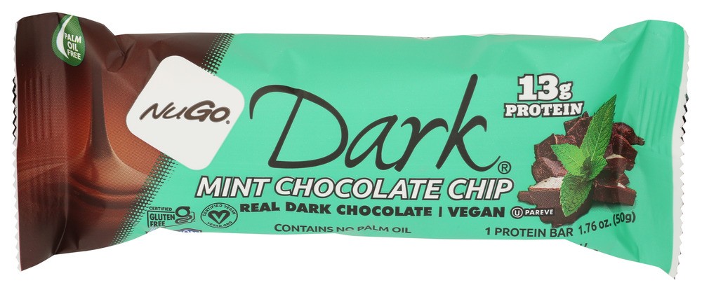 (Pack of 36) Nugo Protein Bar Dark Mint Chocolate Chip Protein Snack Bar 1.76 Oz
