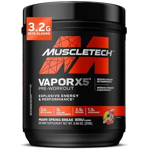 Pre-Workout Powder for Intense Energy & Muscle Pump – 30 Servings, 272g Mix
