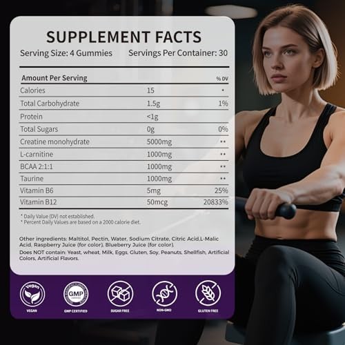 Creatine Monohydrate 5000mg Gummies 120ct Mixed Berry