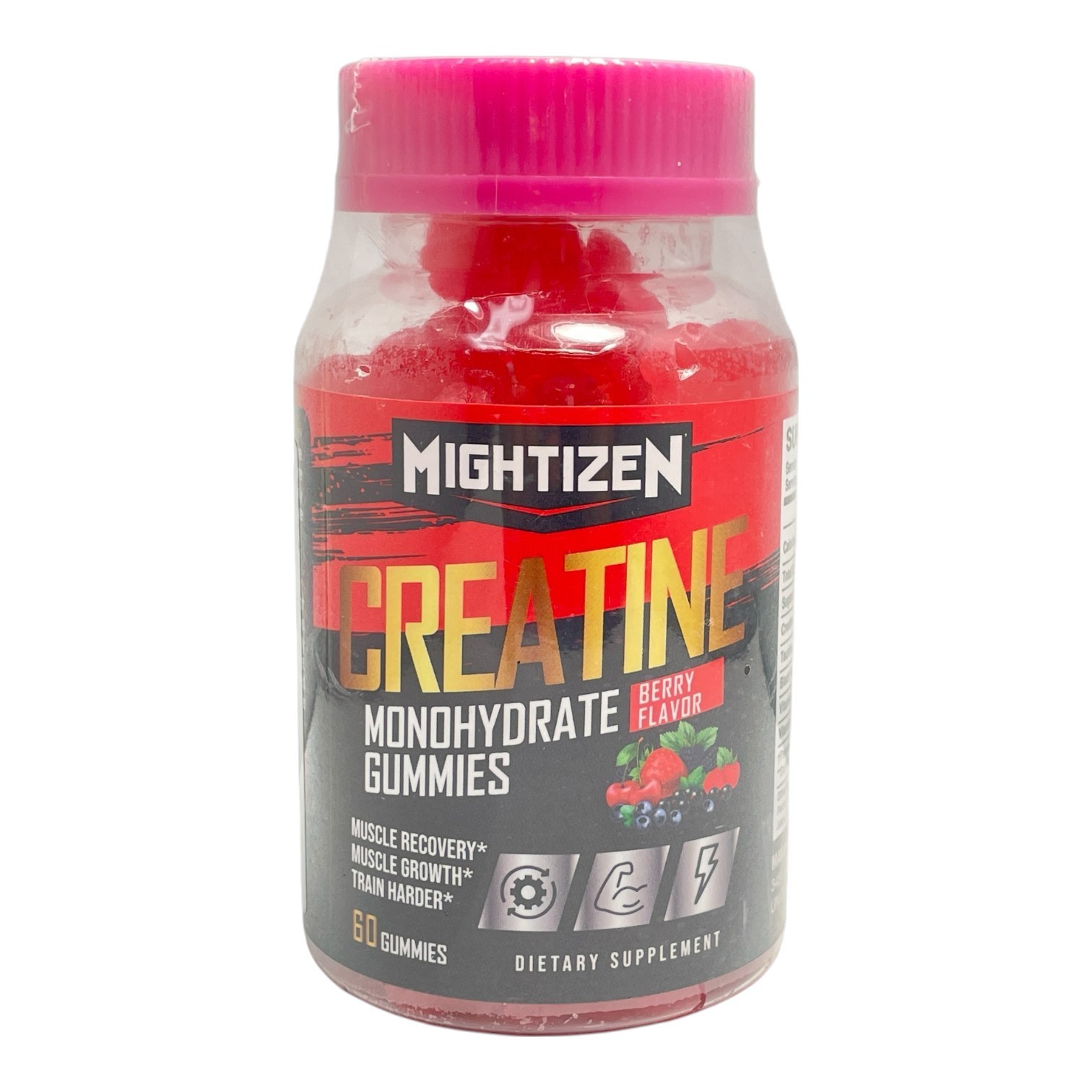 *Mightizen Creatine Monohydrate 60 Gummies Muscle Recovery -Berry Flavor-