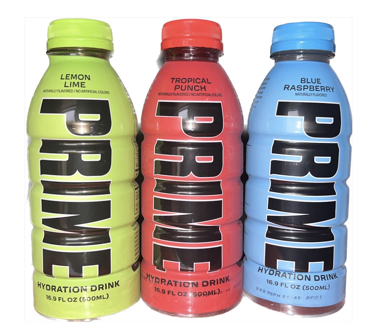 Prime Hydration Drink 3 Pack (Blue Raspberry, Tropical Punch & Lemon Lime)