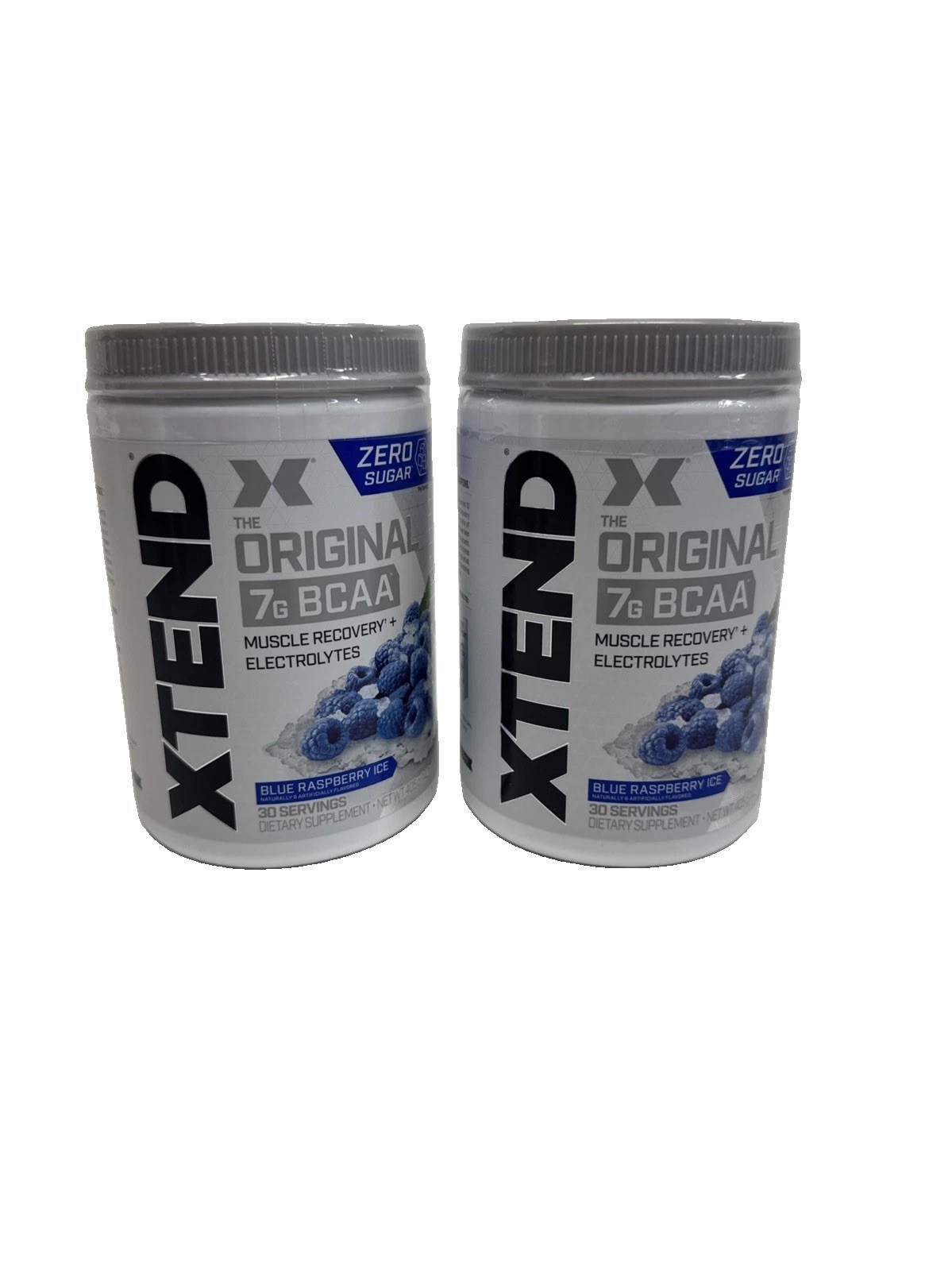 2 Pack XTEND Original BCAA 7g Blue Raspberry Ice 30 Serv 14.3oz Exp 08/2027
