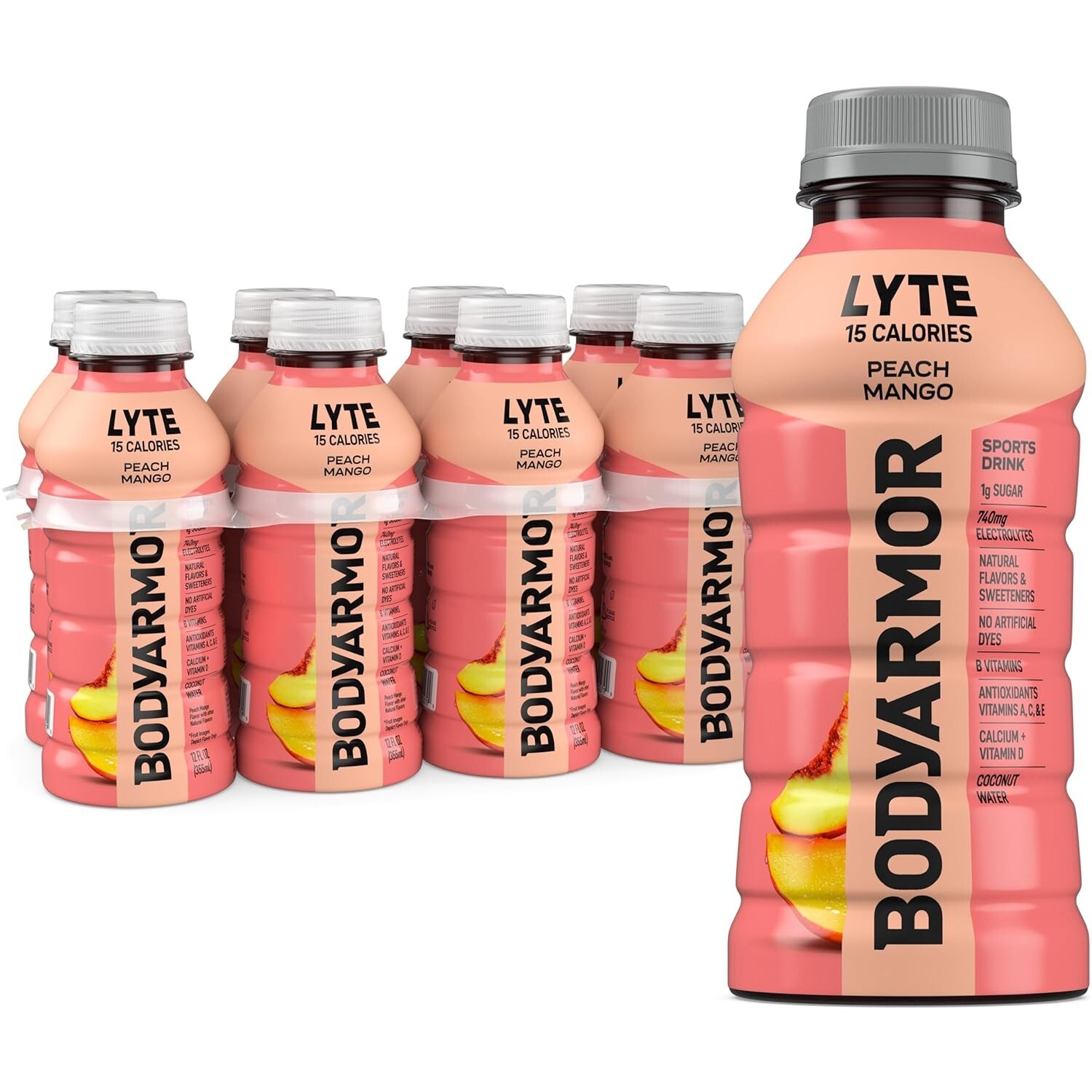 BODYARMOR LYTE Sports Drink Low-Calorie, Peach Mango, 12 Fl Oz (Pack of 8)