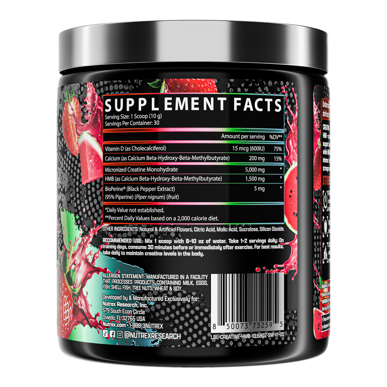 Nutrex CREATINE + HMB Powder Strength & Lean Muscle Recovery Formula 30 Servings