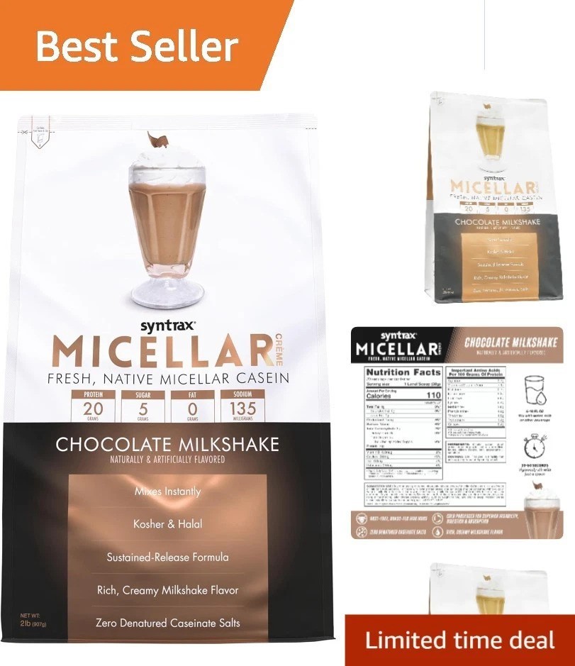 Native Micellar Casein Protein – 2 lb Chocolate Milkshake for Muscle Recovery