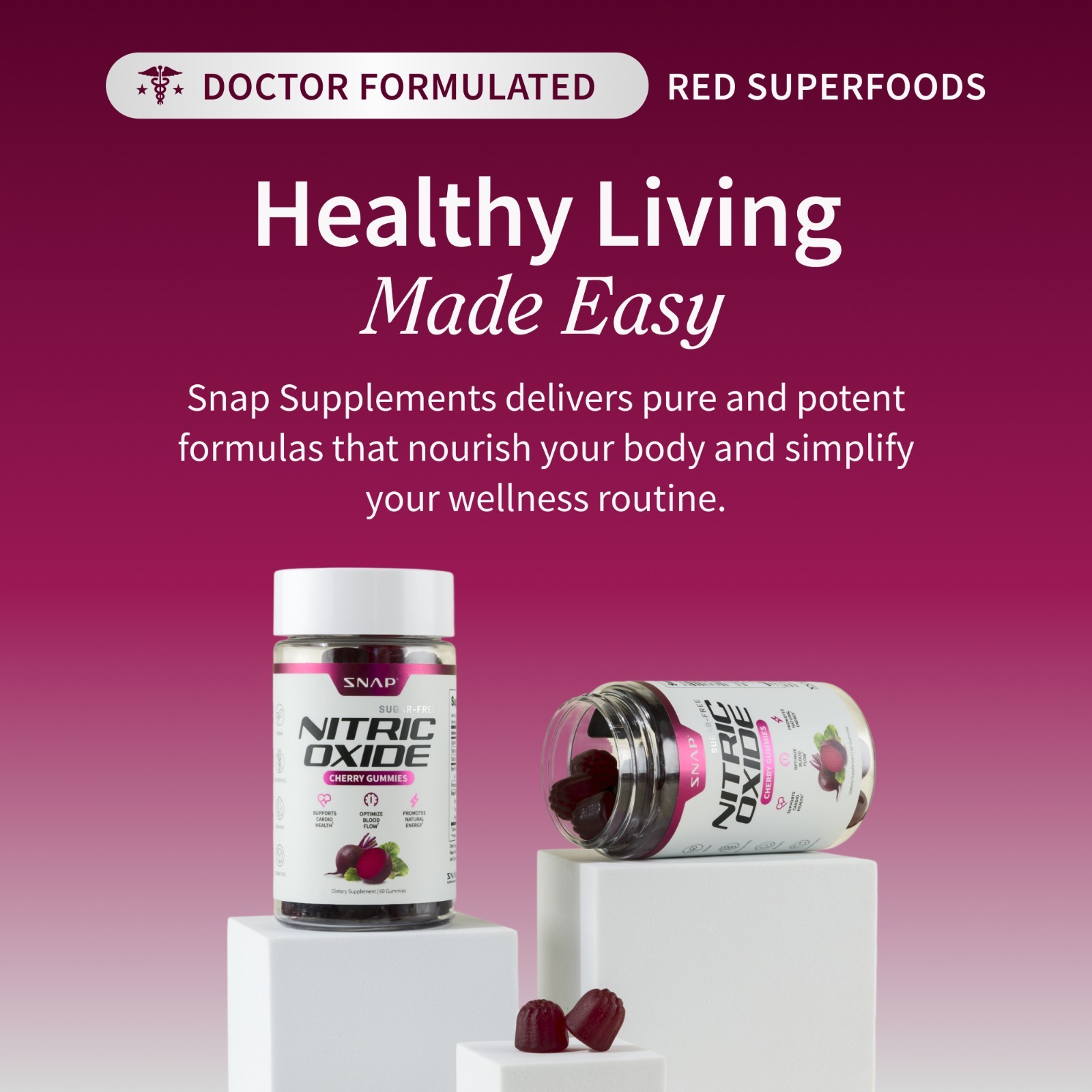 Sugar Free Cherry Beet Root Nitric Oxide Chews – Heart Health Support – 2 Pack