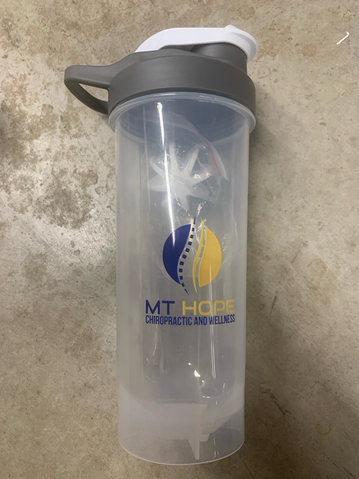 Blender Bottle 24 oz. Shaker Mixer Cup Clear Grey New