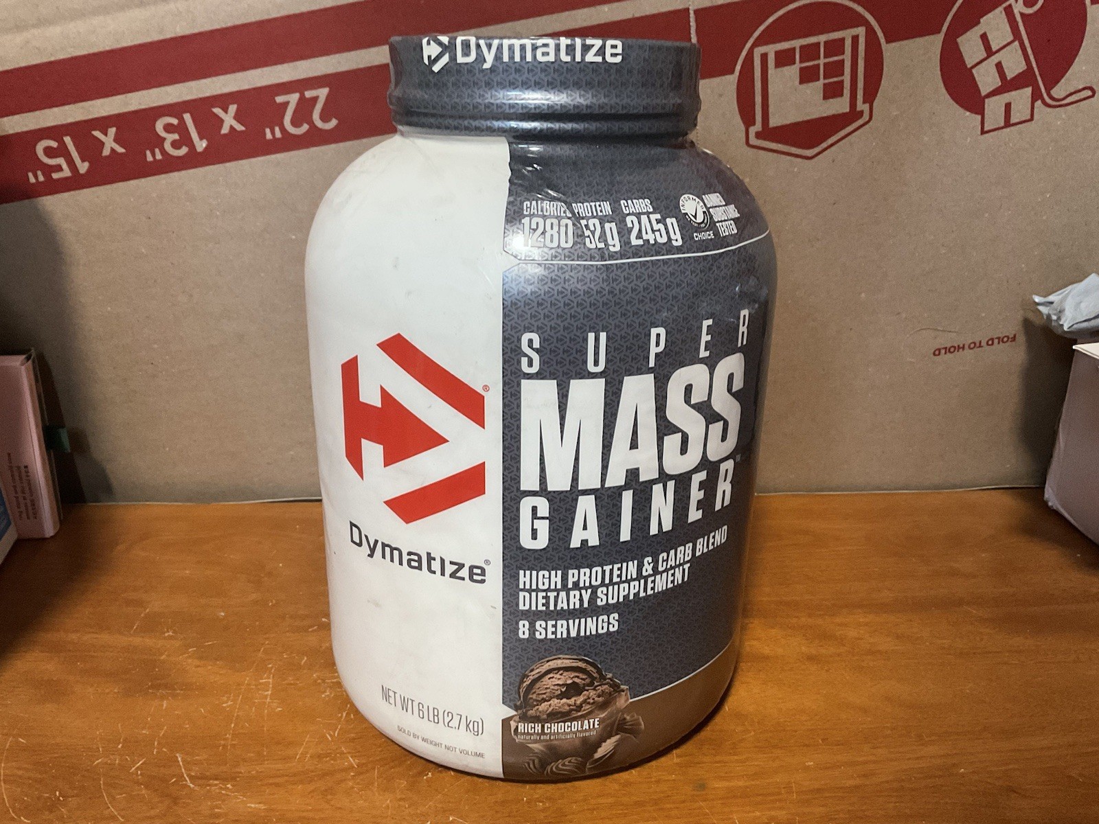 Pair Of Dymatize Super Mass Gainer Protein Powders, Rich Chocolate