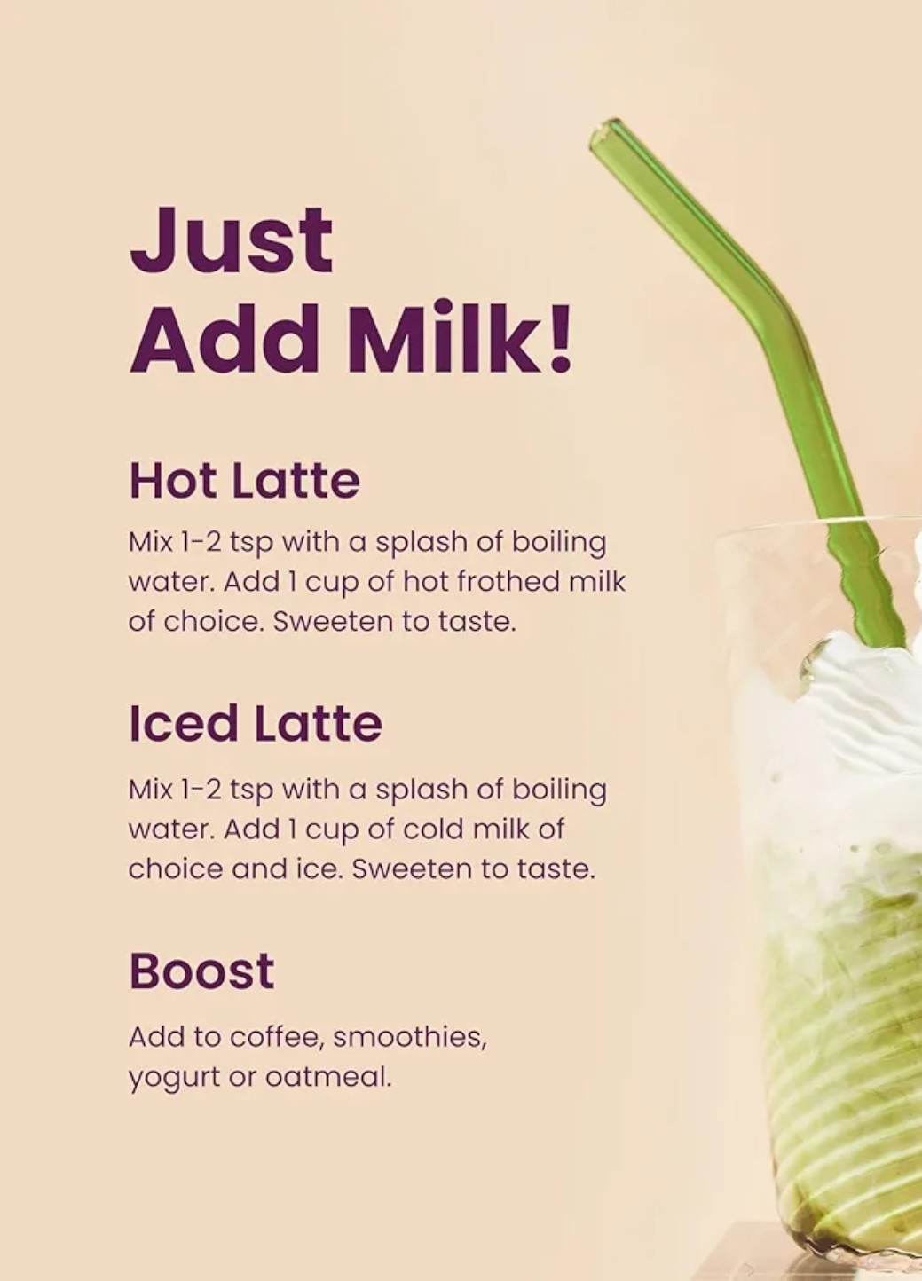 Blume SUPERFOOD LATTE BLEND 3.5 oz (25 Ser) Matcha Coconut Flavor BEST BY 08/26