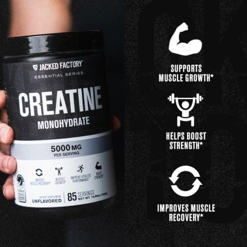 Creatine Monohydrate Powder 425g 85 Servings Unflavored Vegan