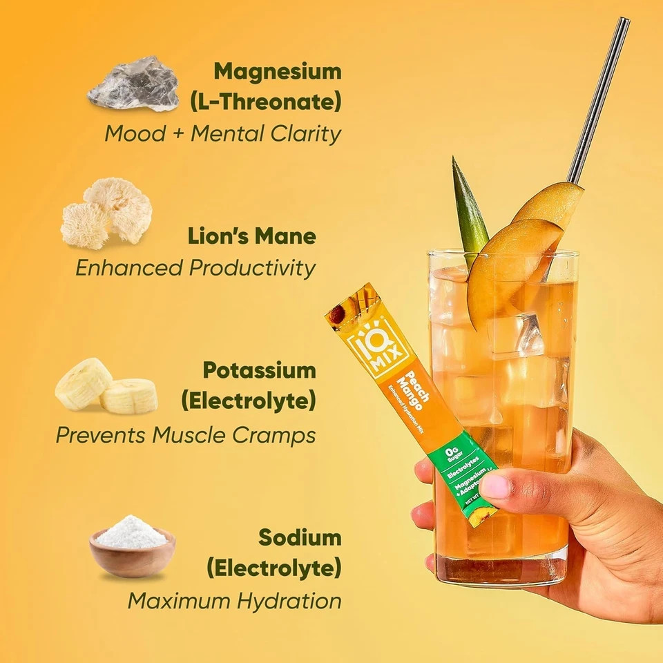 IQMIX Hydration Electrolyte Powder – 4-In-1 Formula for Hydration, Mental Clarit