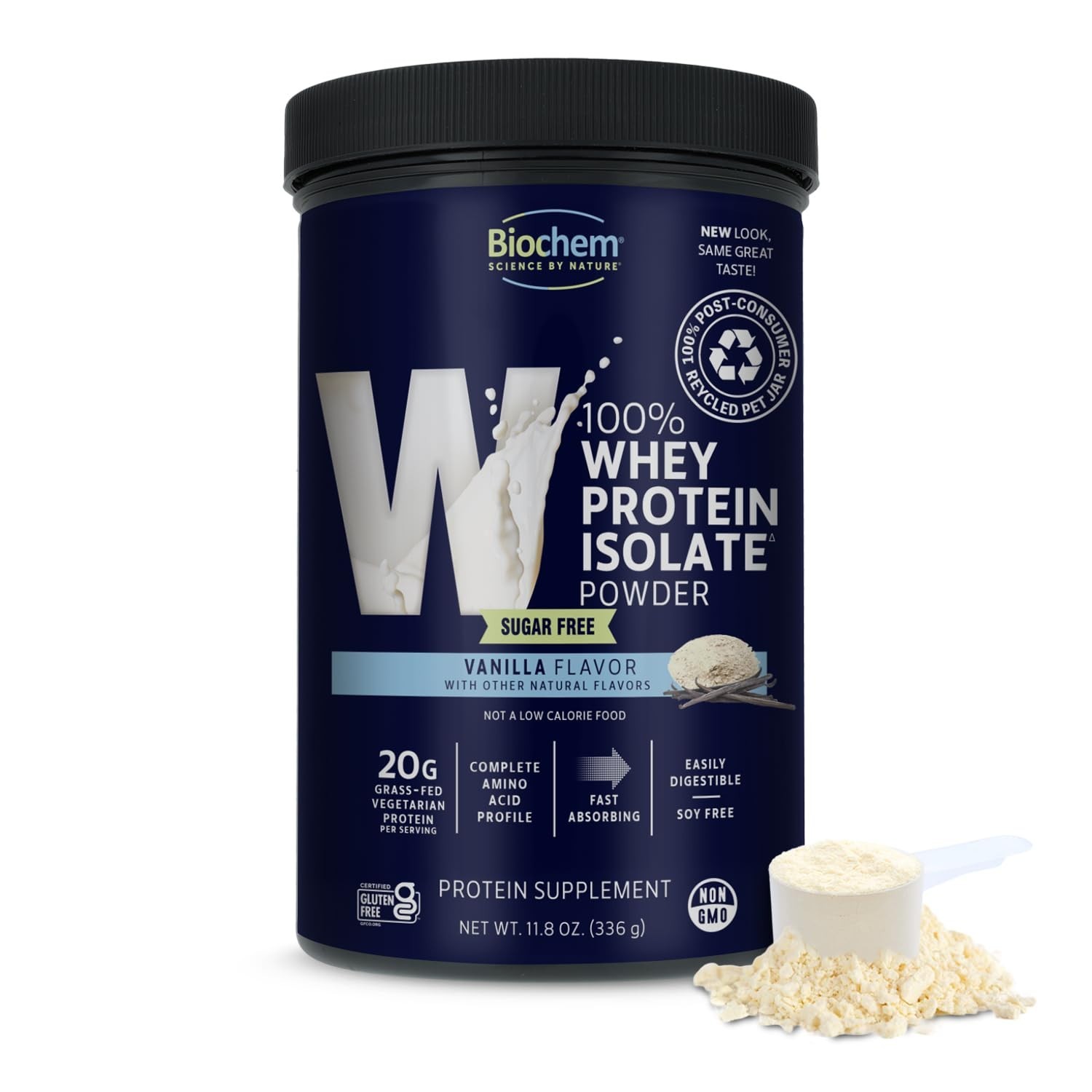 Sugar Free Vanilla Whey Protein Powder, 11.8 oz – Low Carb, High Protein Supplem
