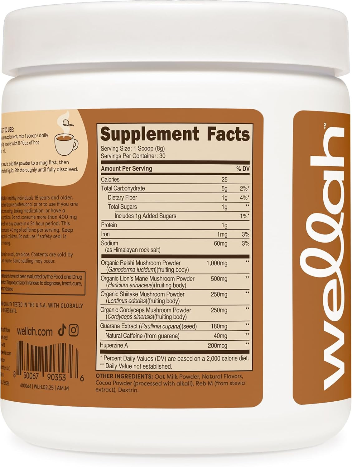 Wake up Adaptogenic Mushroom Drink Blend Mocha Flavored (30 Servings) – 40Mg Nat