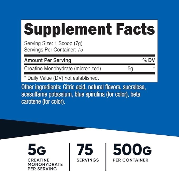 Nutricost Creatine Monohydrate Powder (Coastal Explosion, 500 Gram)