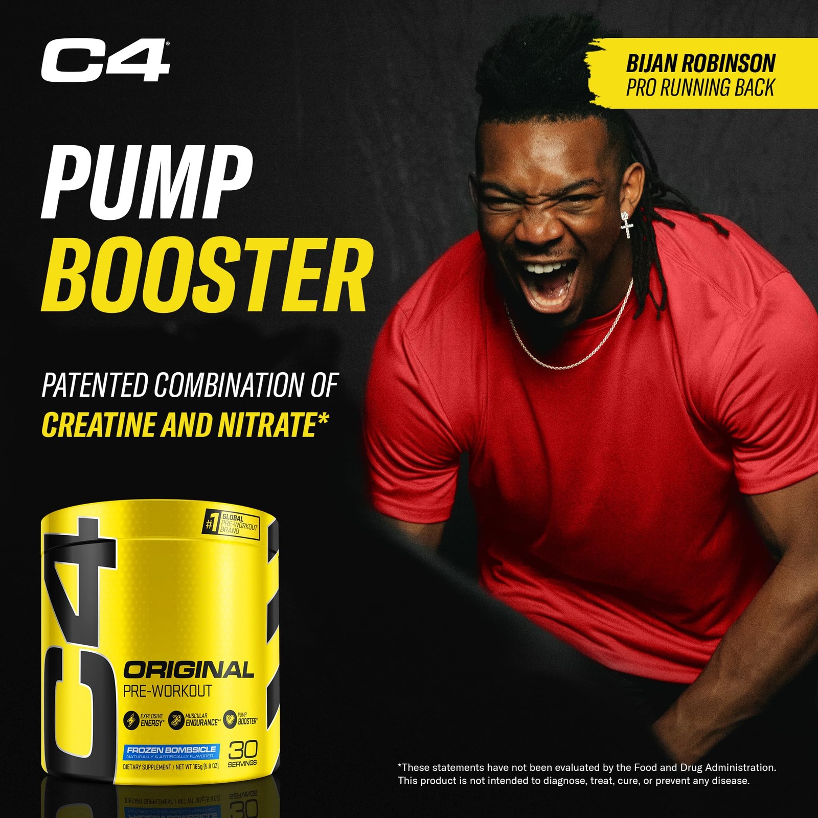 C4 Original Pre-Workout Powder For 5.8 Ounce (Pack of 1), Frozen Bombsicle