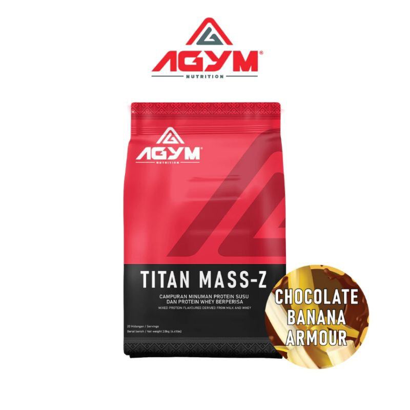 2X AGYM Nutrition TITAN MASS-Z Sport Nutrition Weight Mass Gainer 2kg -DHL