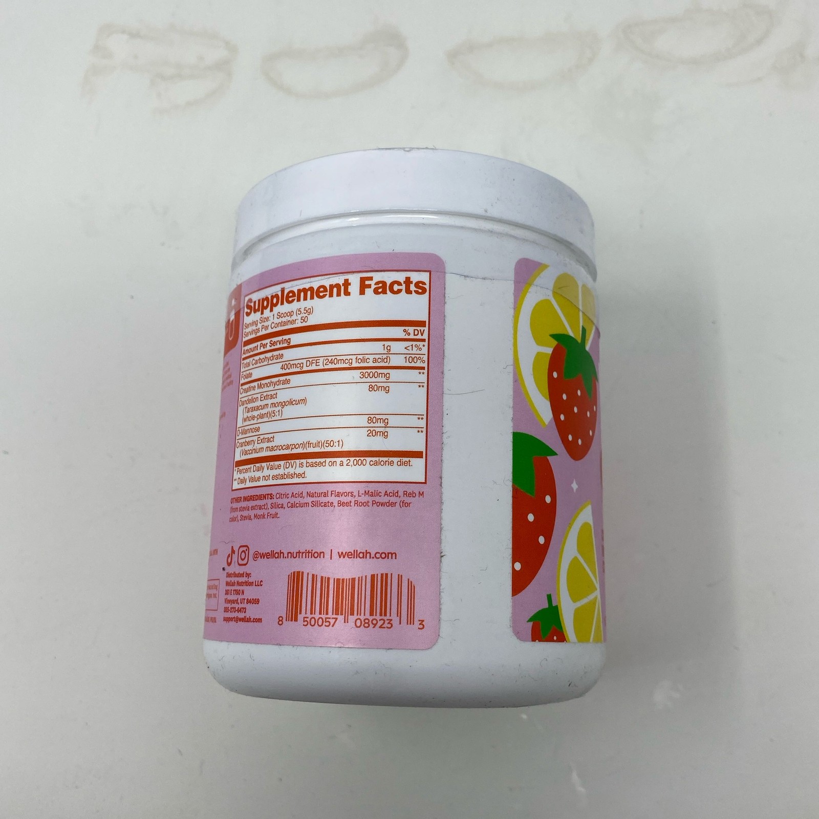 Wellah Creatine, Strawberry Lemonade, 50 Servings (9.7oz)
