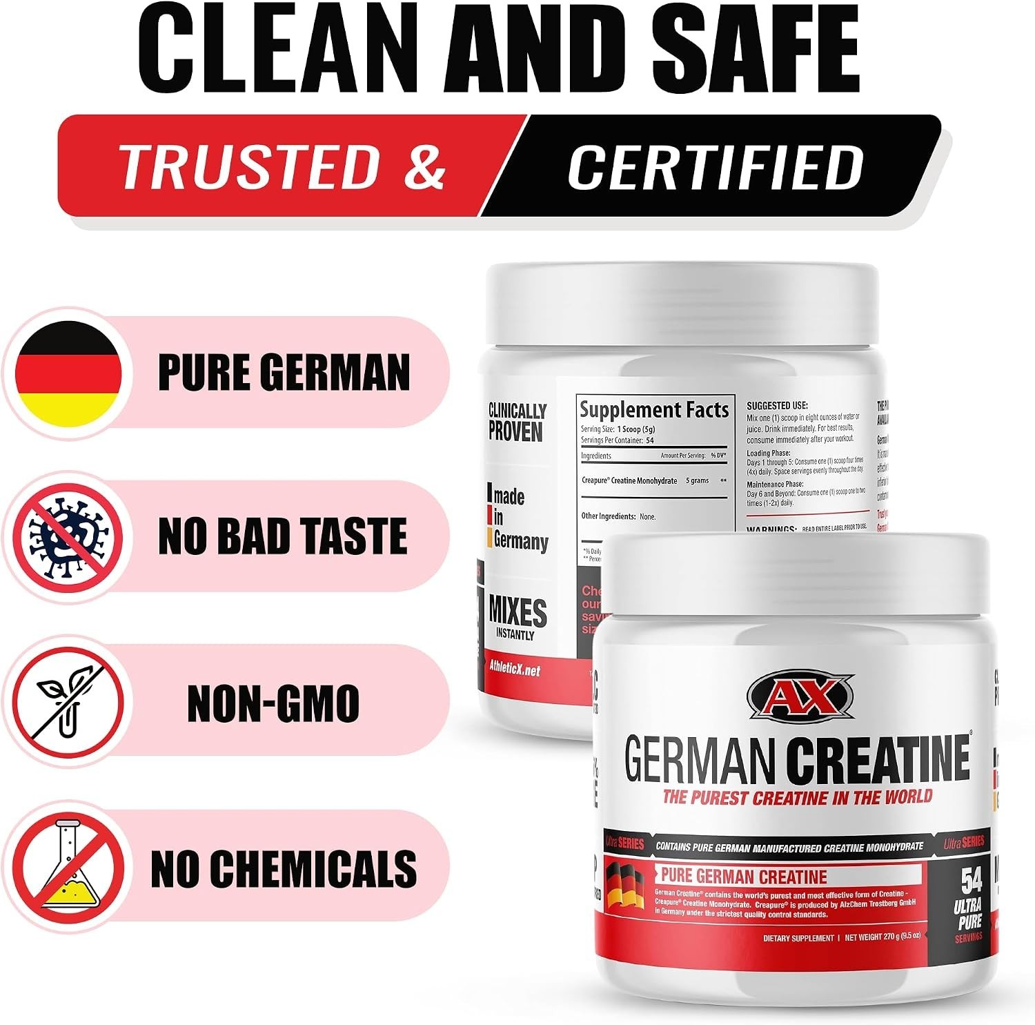 German Creatine – Micronized Creatine Monohydrate Powder 99.99% Pure Creapure…