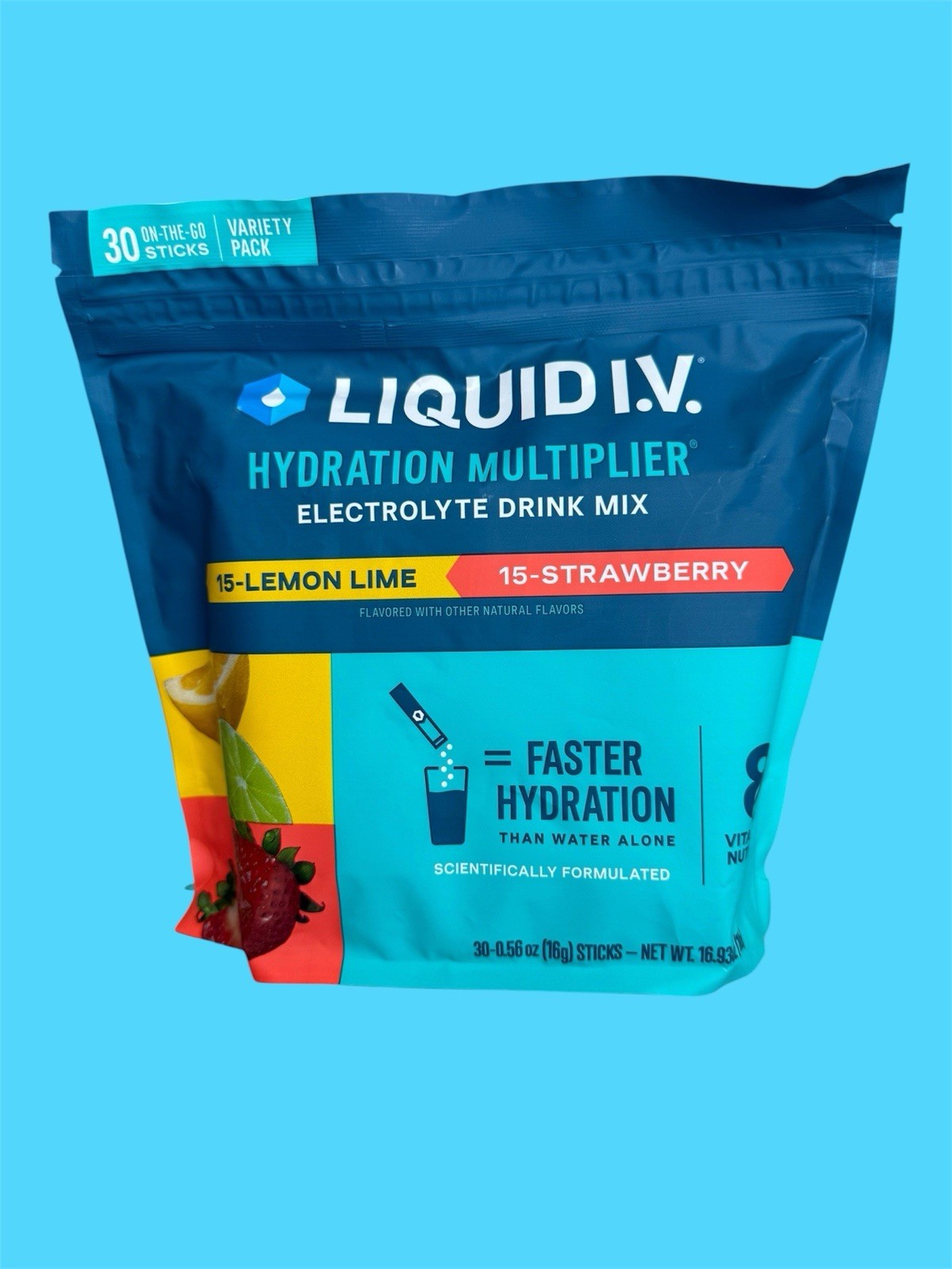 Liquid I.V. Hydration Multiplier Electrolyte Drink Mix 30 Sticks Variety