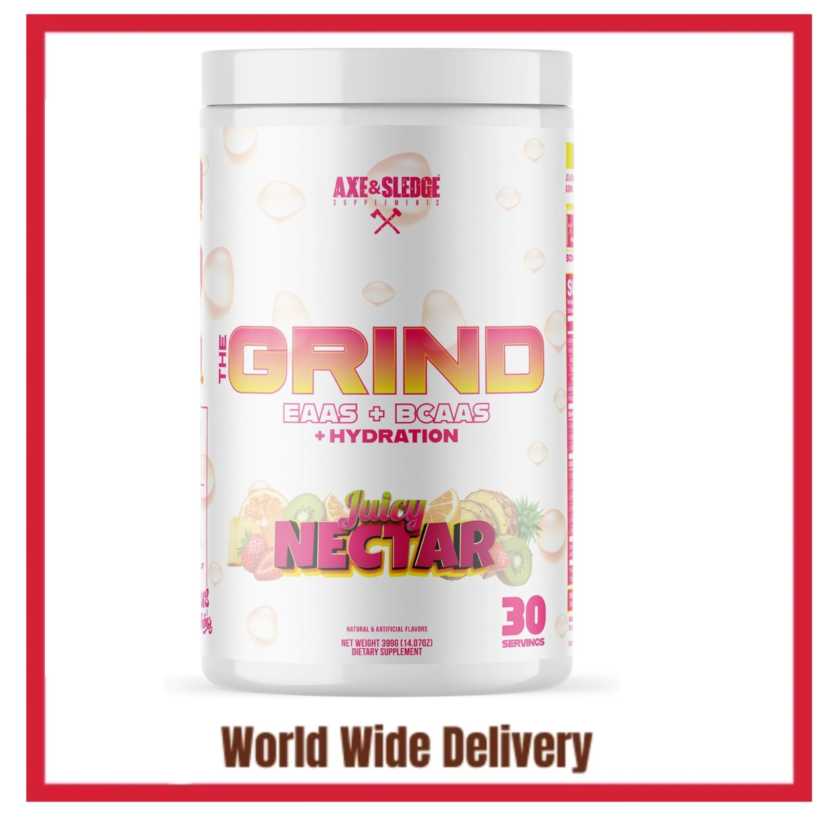 Axe & Sledge The Grind Essential Amino Acids |EAA & BCAA Powder 30 Servings, Jui