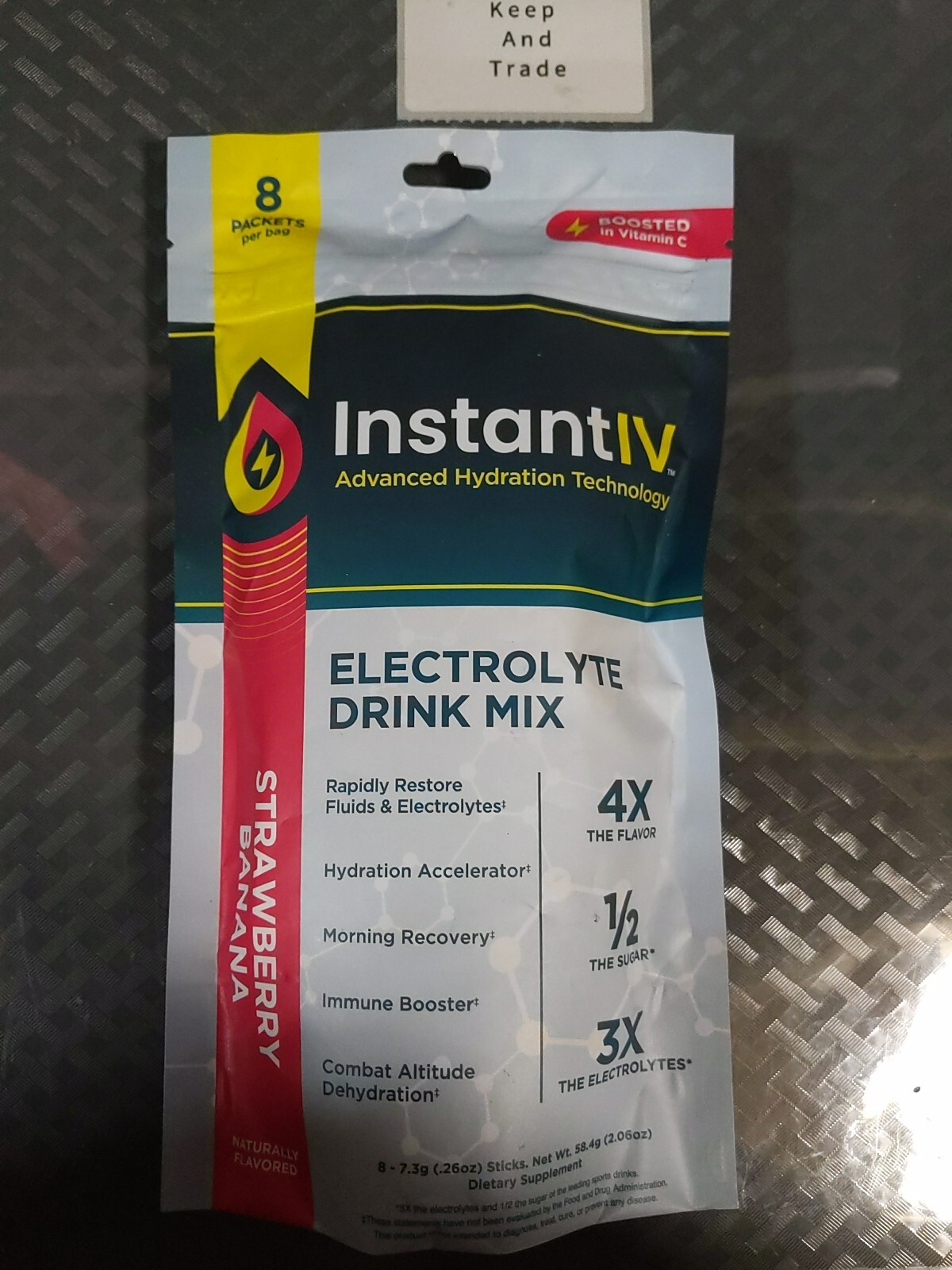 Instant IV Electrolytes Powder Drink Mix Advanced Hydration Strawberry Banana 8