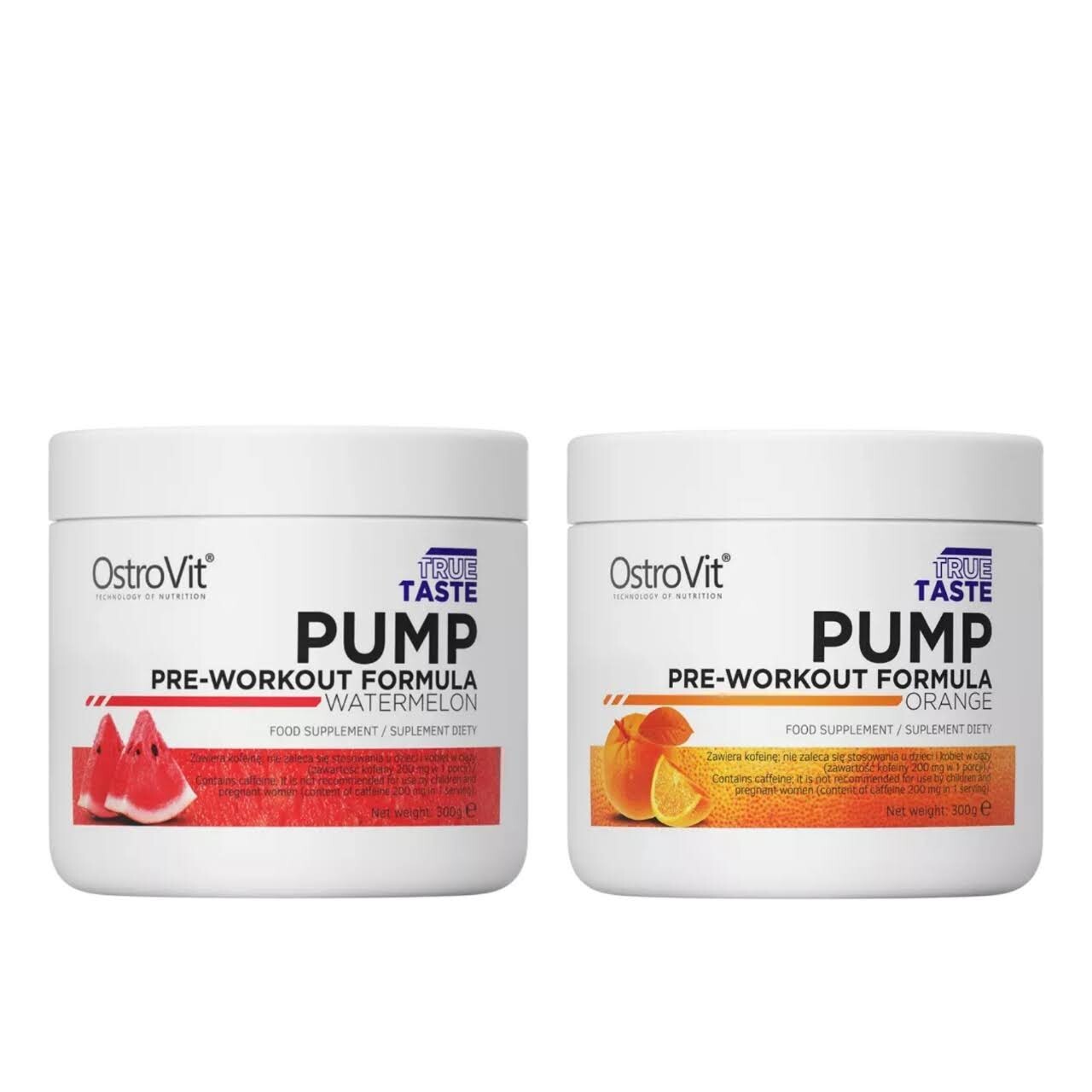 OstroVit PUMP pre-workout 2x300g orange+watermelon,nitric oxide