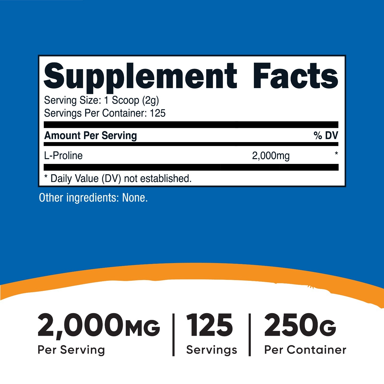Nutricost L-Proline Powder 250 Grams – 2,000mg Per Serving, Non-GMO