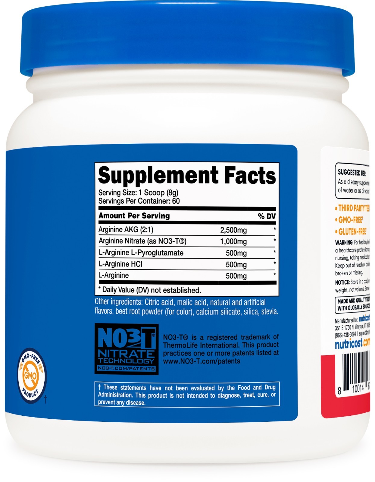 Nutricost L-Arginine Complex (Fruit Punch, 60 Servings) – Gluten Free, Non-GMO