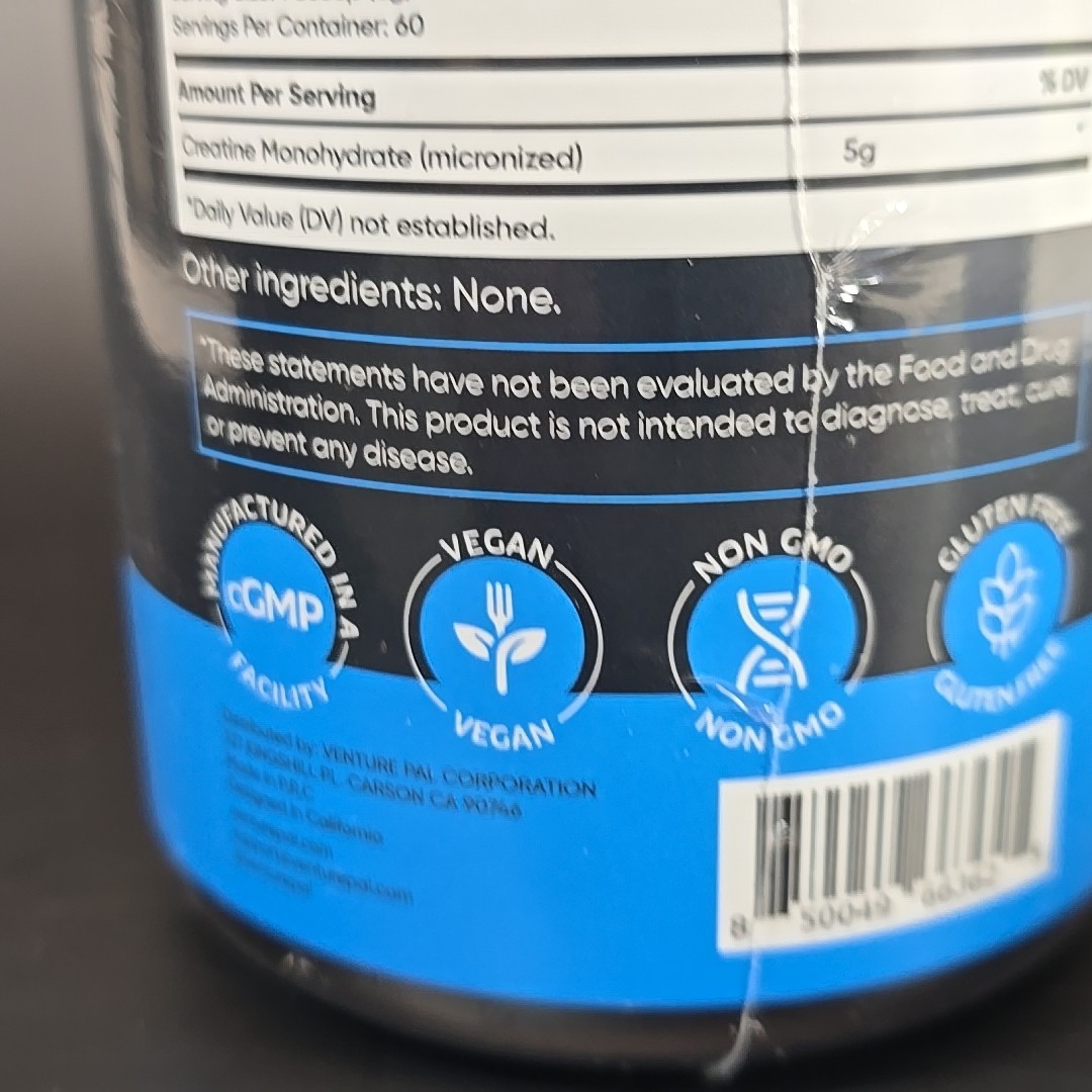 Venture Pal Creatine Monohydrate 60 Servings Micronized Powder 10.4oz Unflavored