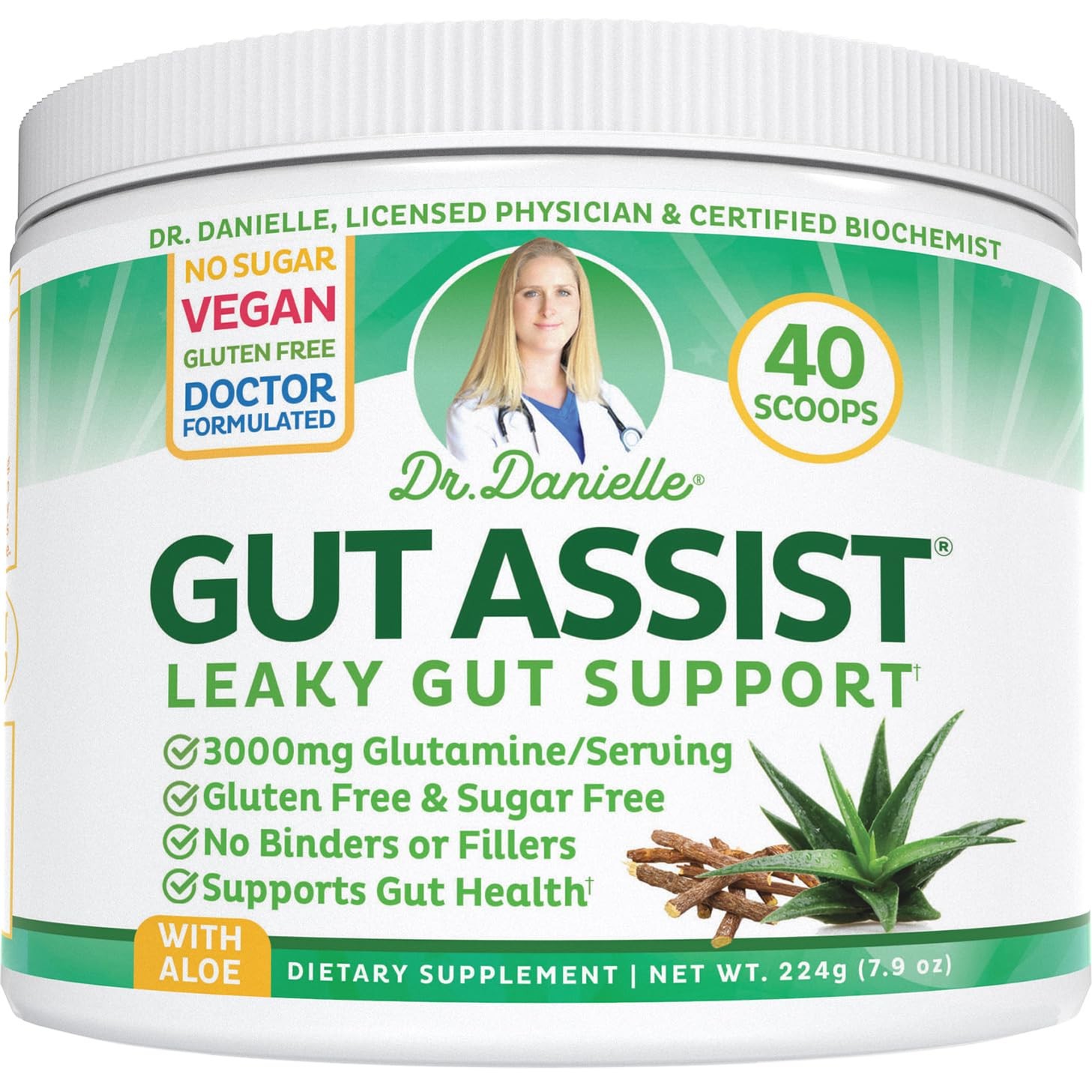 Leaky Gut Support Powder | L-Glutamine Gut Lining Digestive Drink Mix | Glute…