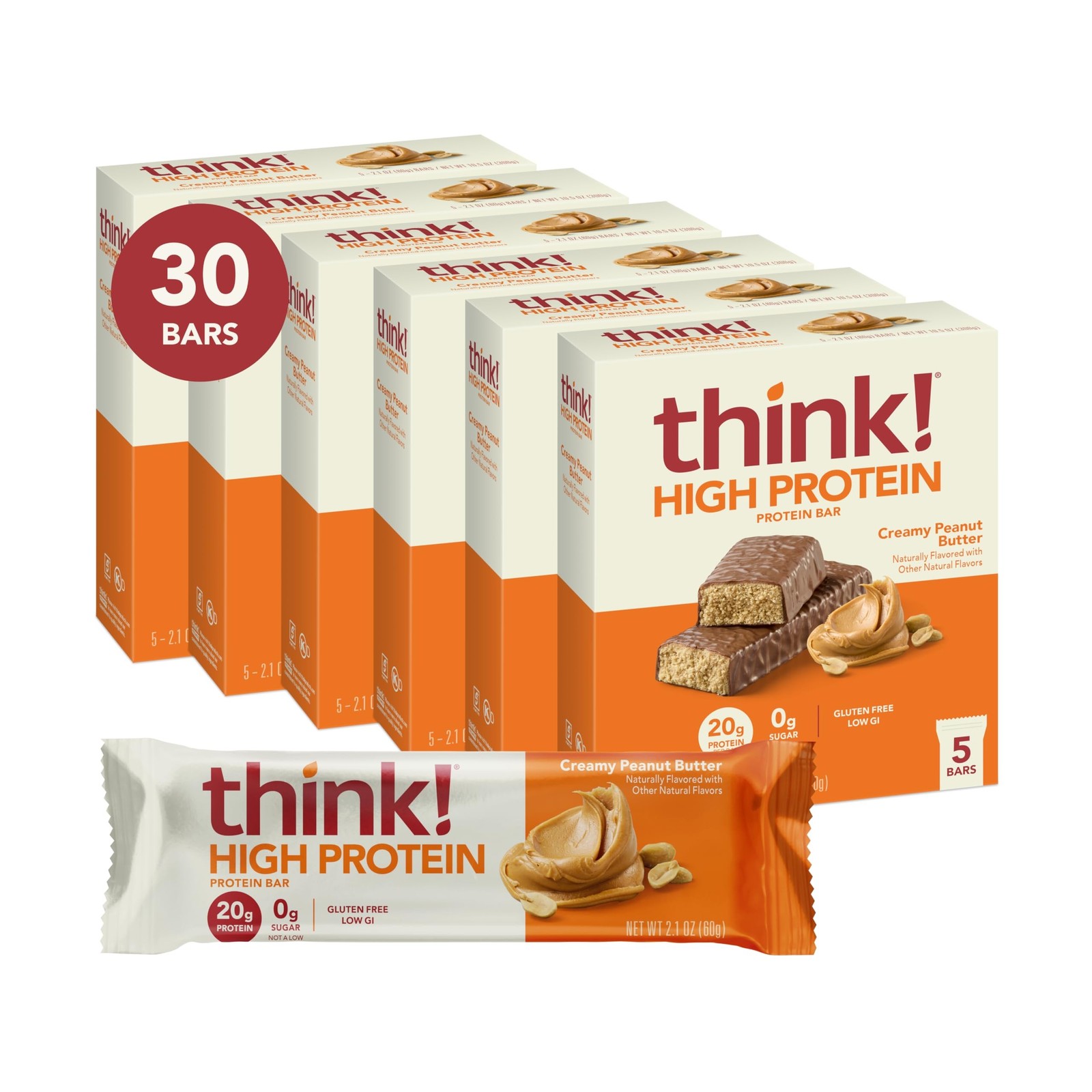 think! Protein Bars, High Protein Snacks, Gluten Free, Kosher Friendly, Cream…