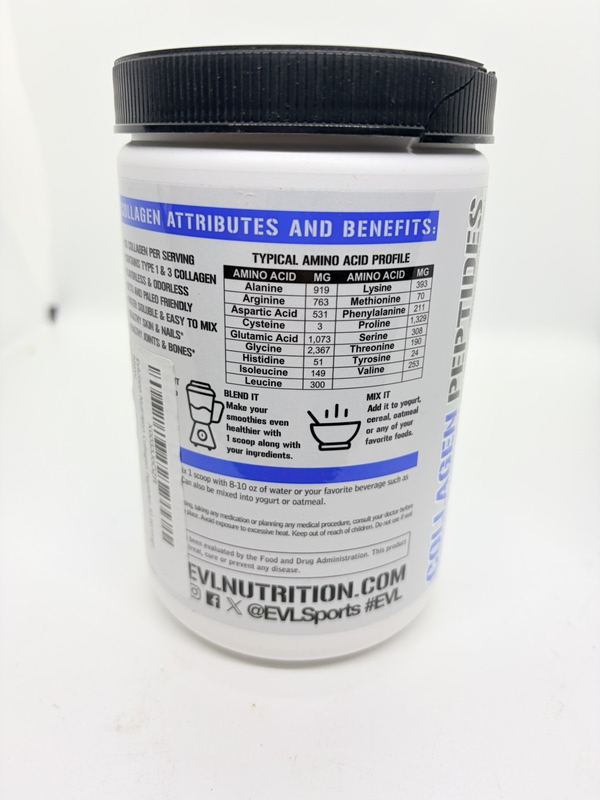Evlution Nutrition – Collagen Peptides – 30 Servings – Unflavored Exp 5/27 READ
