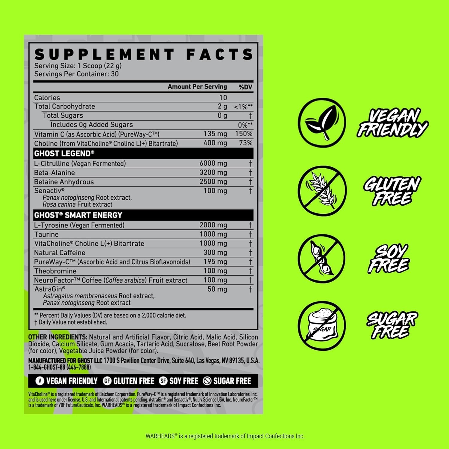 Epic Energy & Focus Blend – Legend Pre-Workout Powder, Warheads Sour Watermelon