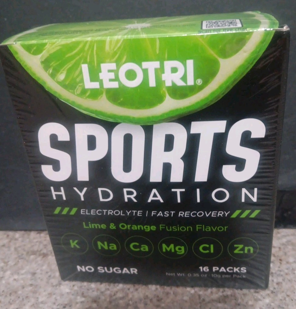 LEOTRI Sports Hydration, Lime & Orange, 16 Packs, Exp. 04/26