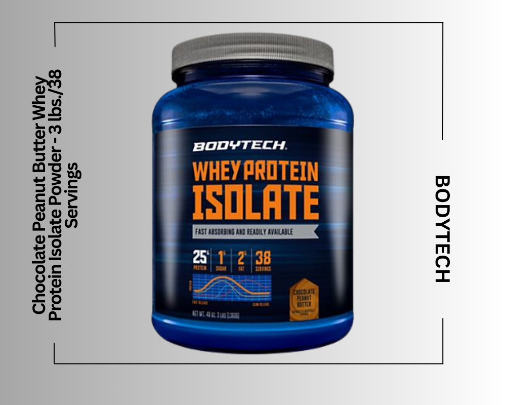 Chocolate Peanut Butter Whey Protein Isolate Powder – 3 lbs./38 Servings