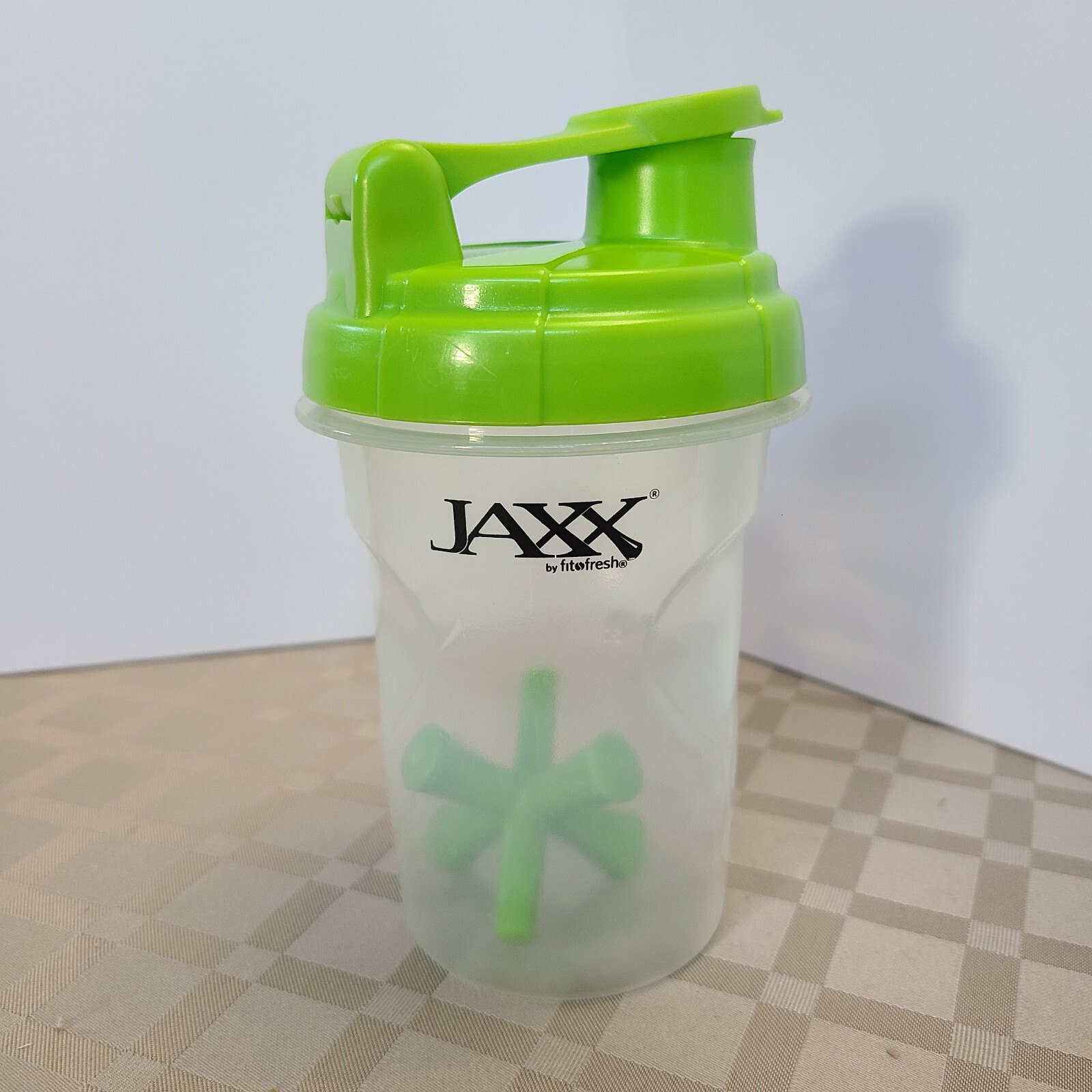Jaxx 16oz Shaker Cup Green Protein Shake Powder Bottle Mixer W/Flip Lid Cap 2012