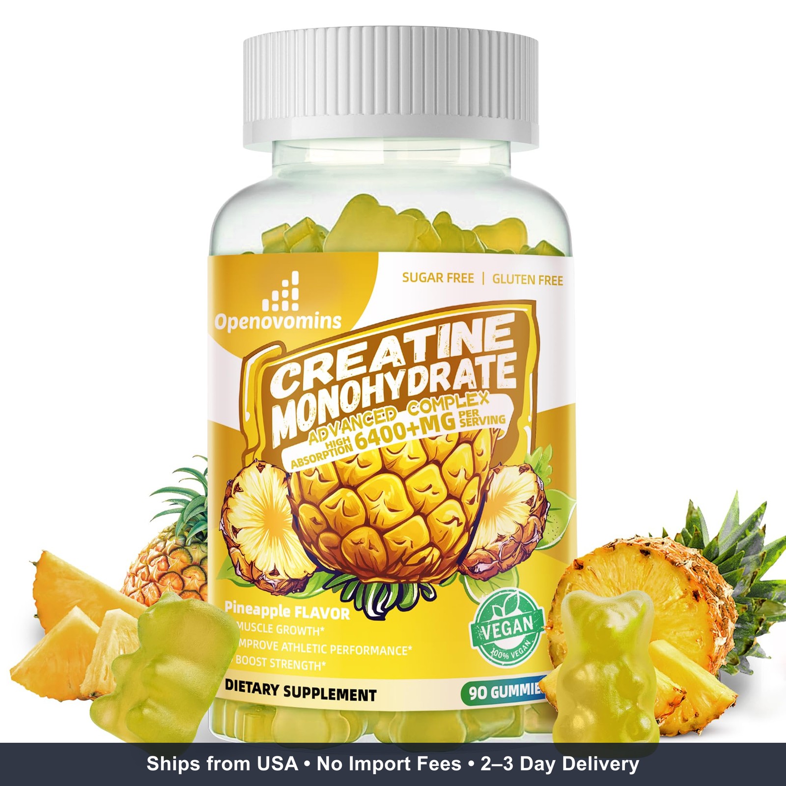 Creatine Monohydrate Gummies Complex for Men & Women -Advanced Formula W/L-Tauri