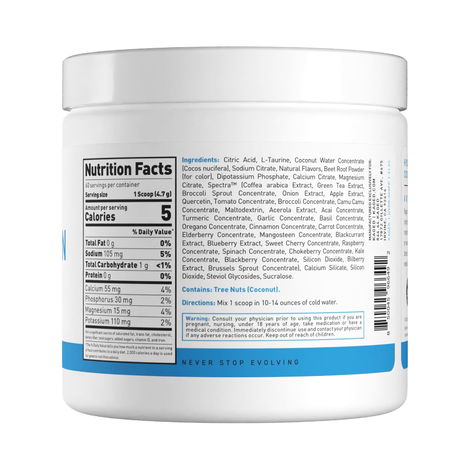Hydra Charge Electrolyte Powder 11 Ounce Performance Endurance Hydration Drink
