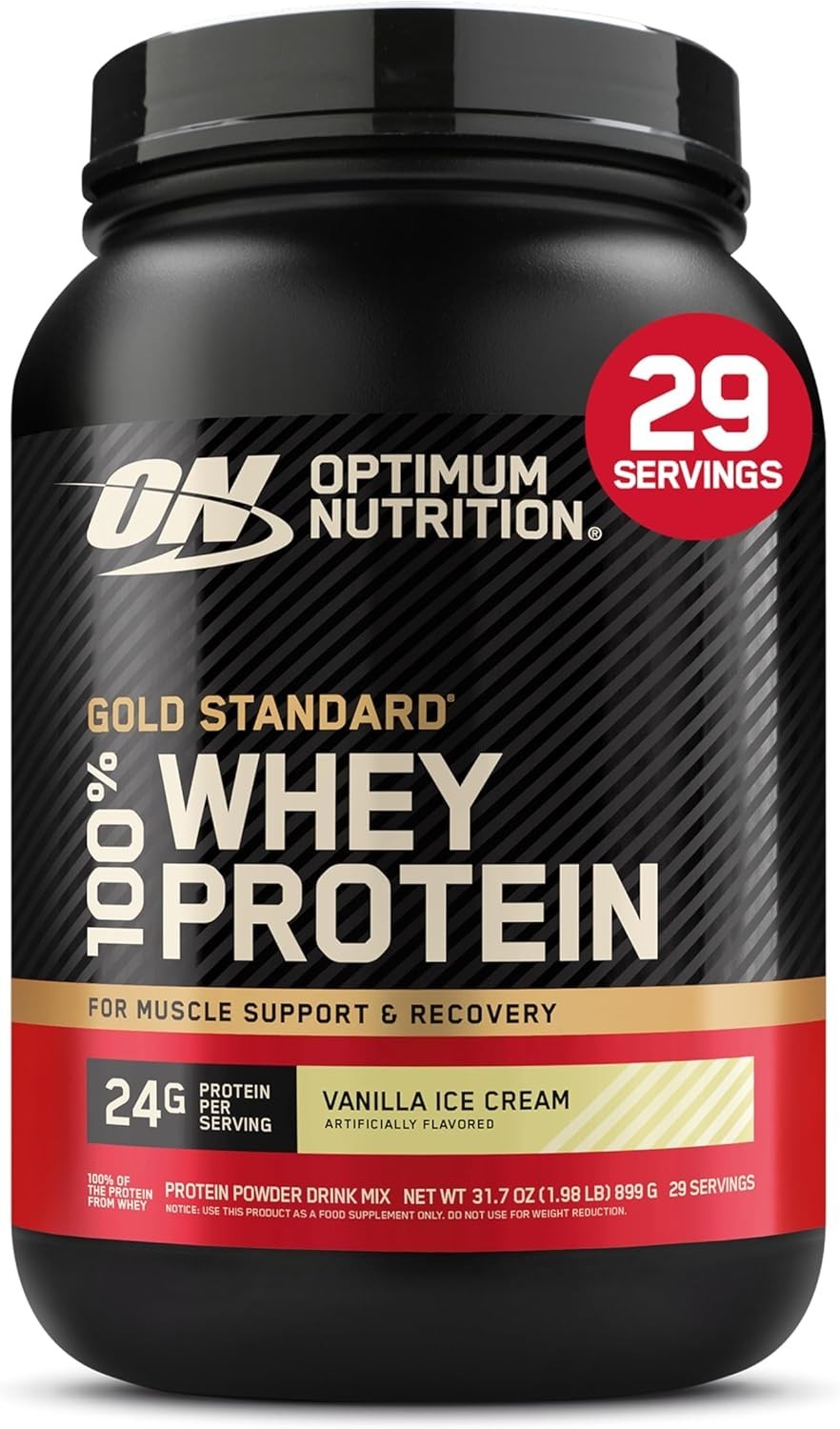 2 lb Gluten Free Whey Protein Powder – Gold Standard Vanilla Ice Cream Flavor