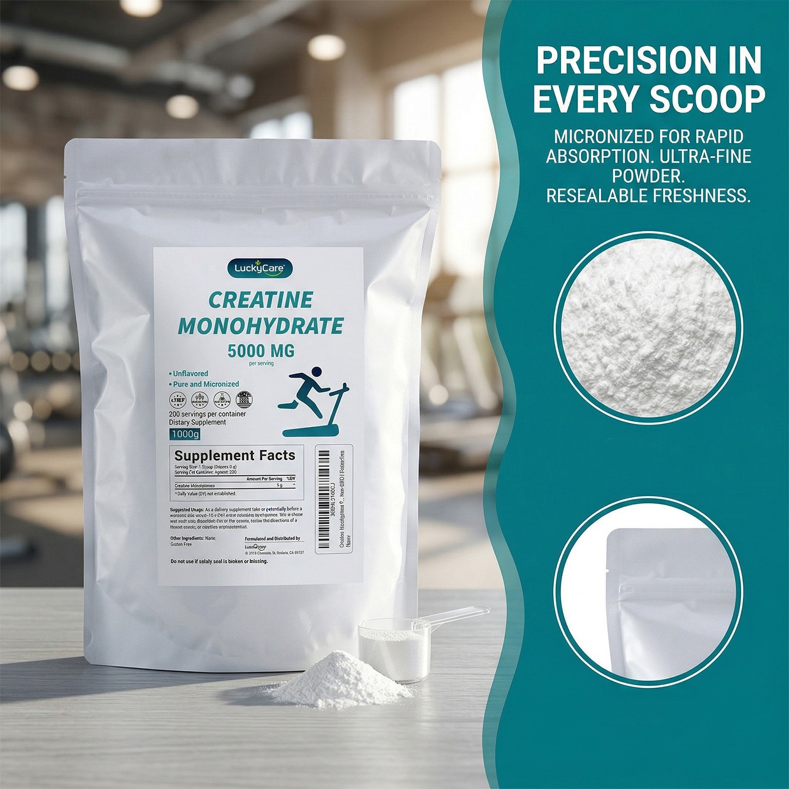 2.2~11LB Pure Creatine Monohydrate Powder 5000mg Per Serving Micronized Creatine